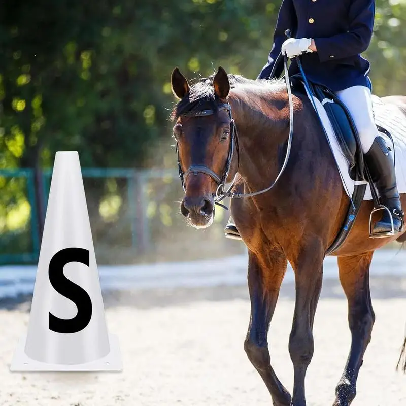 Horse Training Equipment Portable White Dressage Letter Cone Set Horse Training Equipment Stackable Sports Training Cone 4