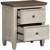 2 Drawer Nightstand Stand w/Charging Station, Antique White Nightstand 4