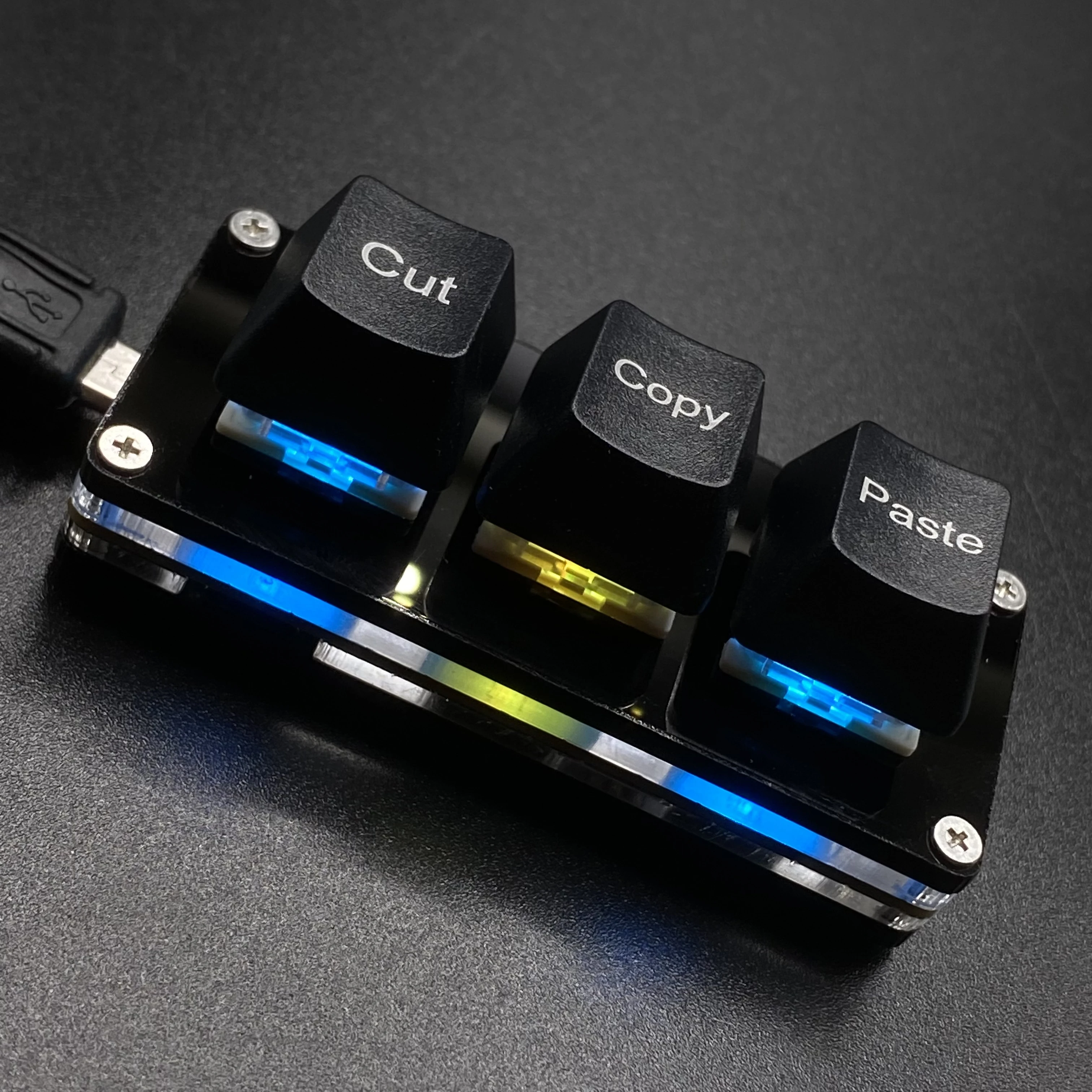 Mini Teclado Mecânico Programável para Jogos ou Trabalho Colar de Cópia de Corte de Teclas Atalho Ctrl x c v Teclado Rgb Macro ou