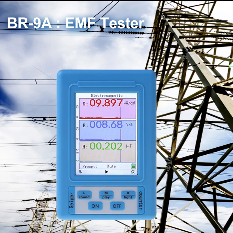 BR-9A/9B/9C/BR-6 LCD Display Radiation Detector Multifunctional Radiation Detector Dosimeter Monitor Tester EMF Meter radiation detector emf meter tester