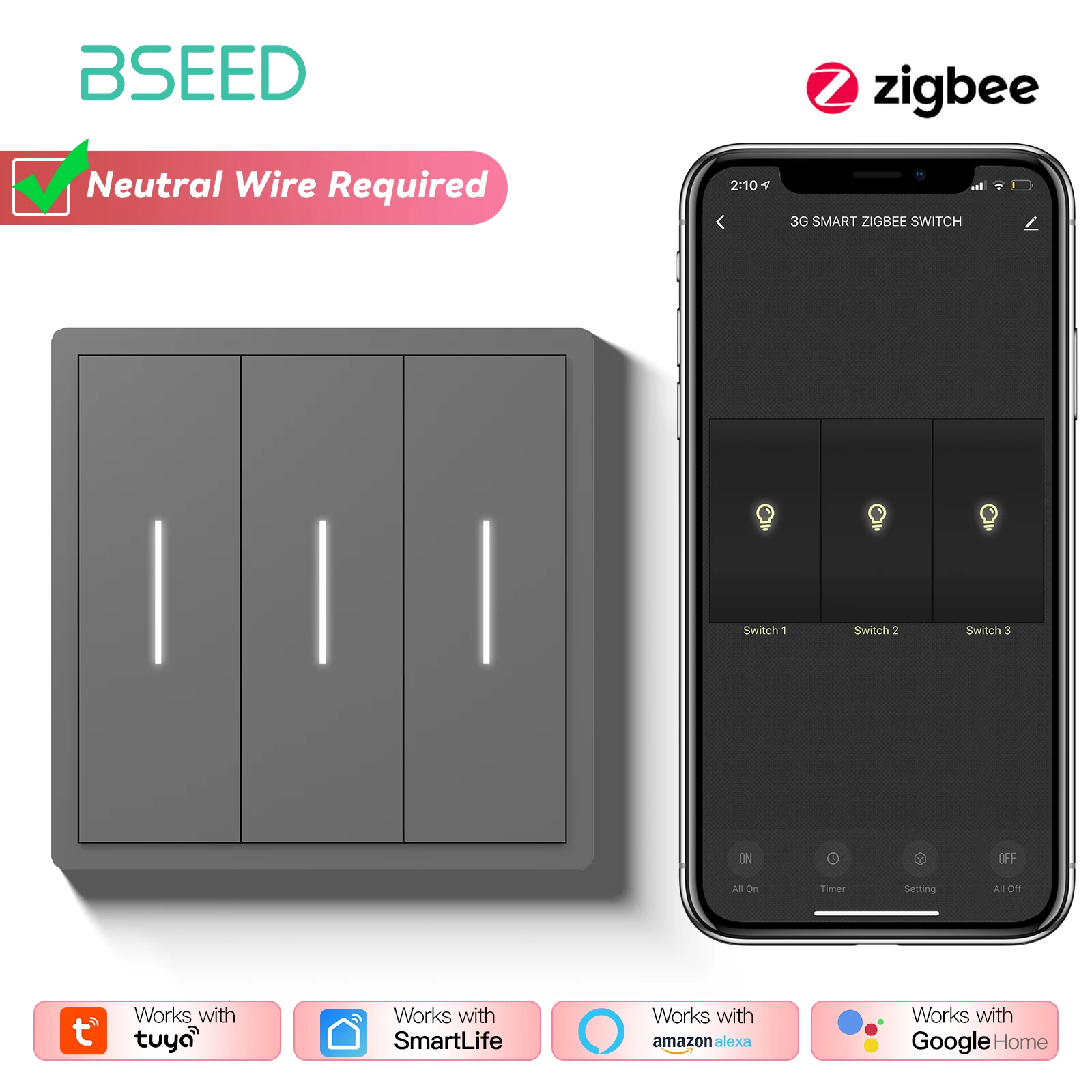 Zigbee 3Gang Switch