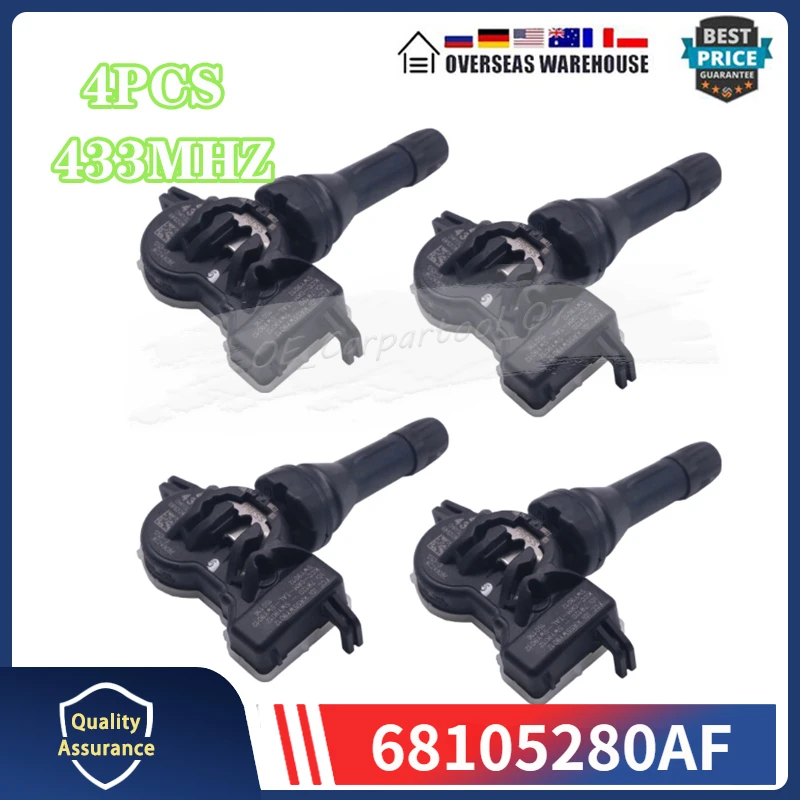 Датчик давления в шинах 68105280AF 68105280AC 433 МГц TPMS 4 шт.