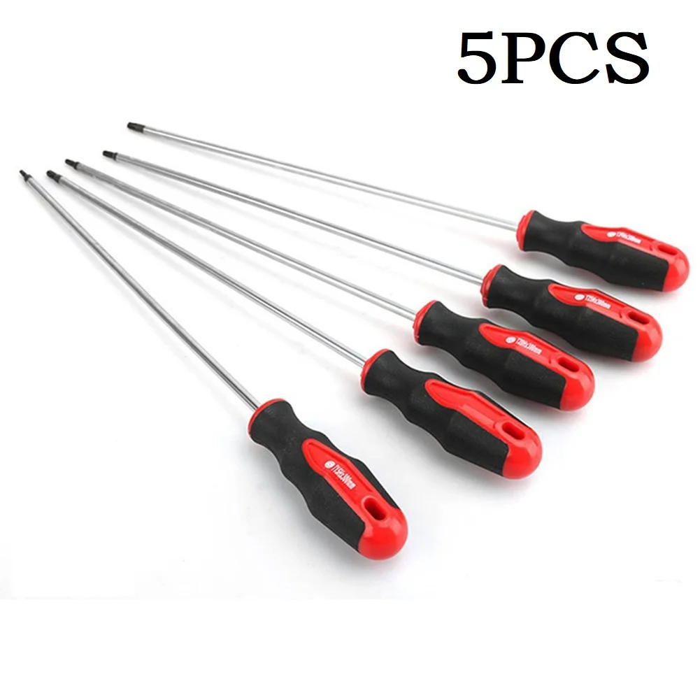 

5pcs 400mm Extra Long Torx Screwdriver With Hole Chromium Vanadium Alloy Steel Magnetic Screw Driver Repair Hand Tool T15-T30