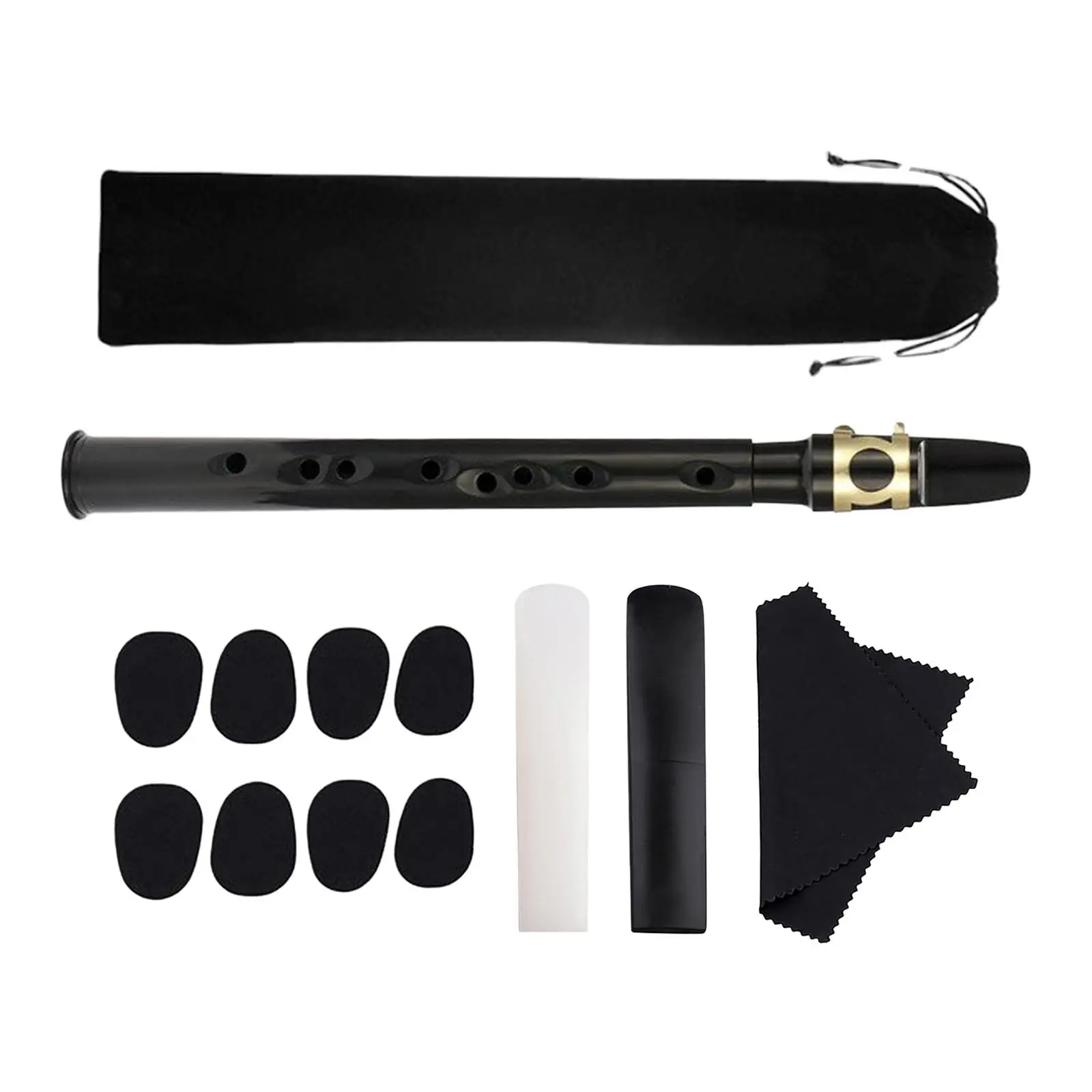 Mini Pocket Saxophone with Reeds, Carrying Bag,Pads, Cleaning Cloth Lightweight Portable Mini Sax Woodwind Instrument Adult