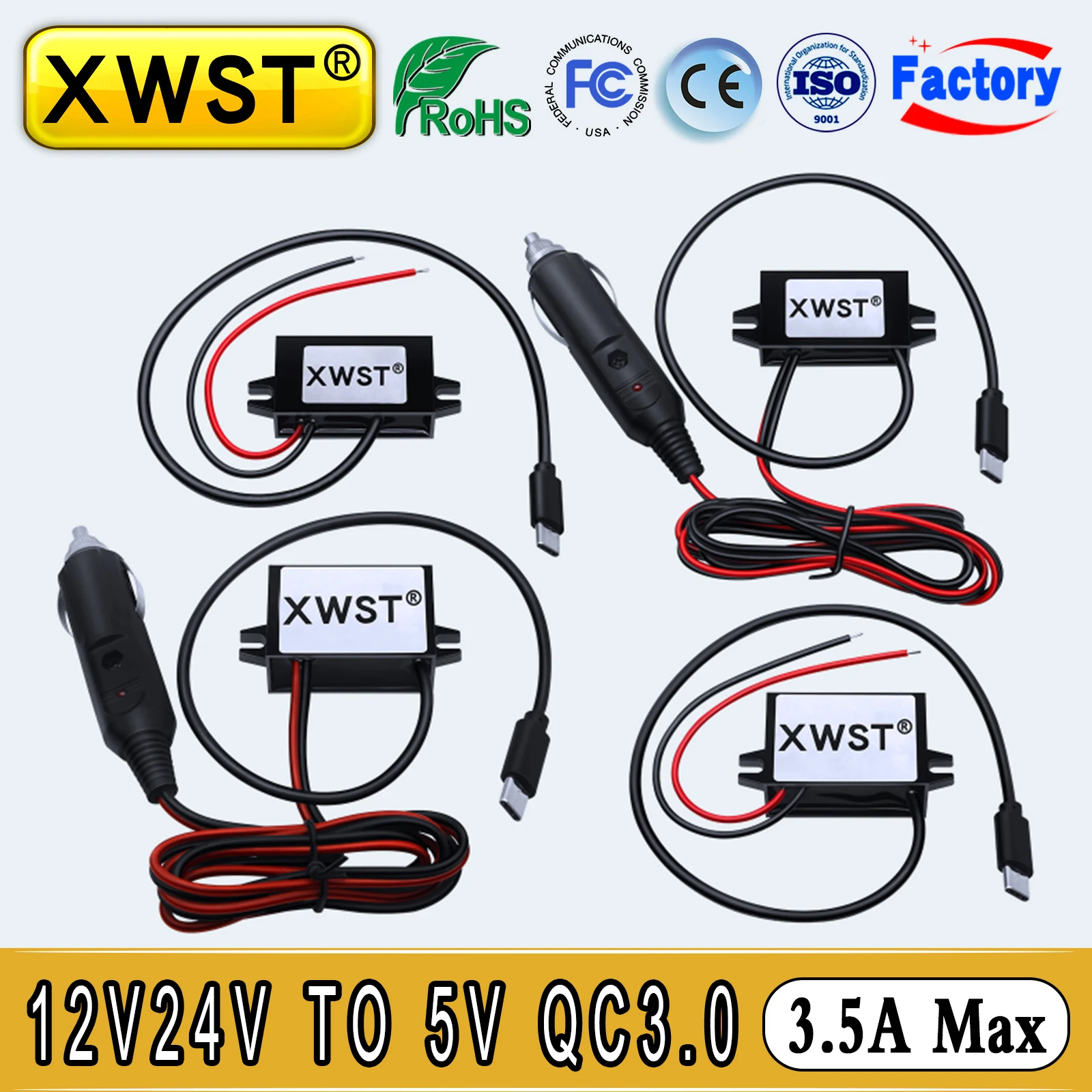 

DC DC QC3.0 Car Quick Charger 12V24V to 5V 18W USB Converter Mobile Phone Charger Apple Huawei Phone Charger