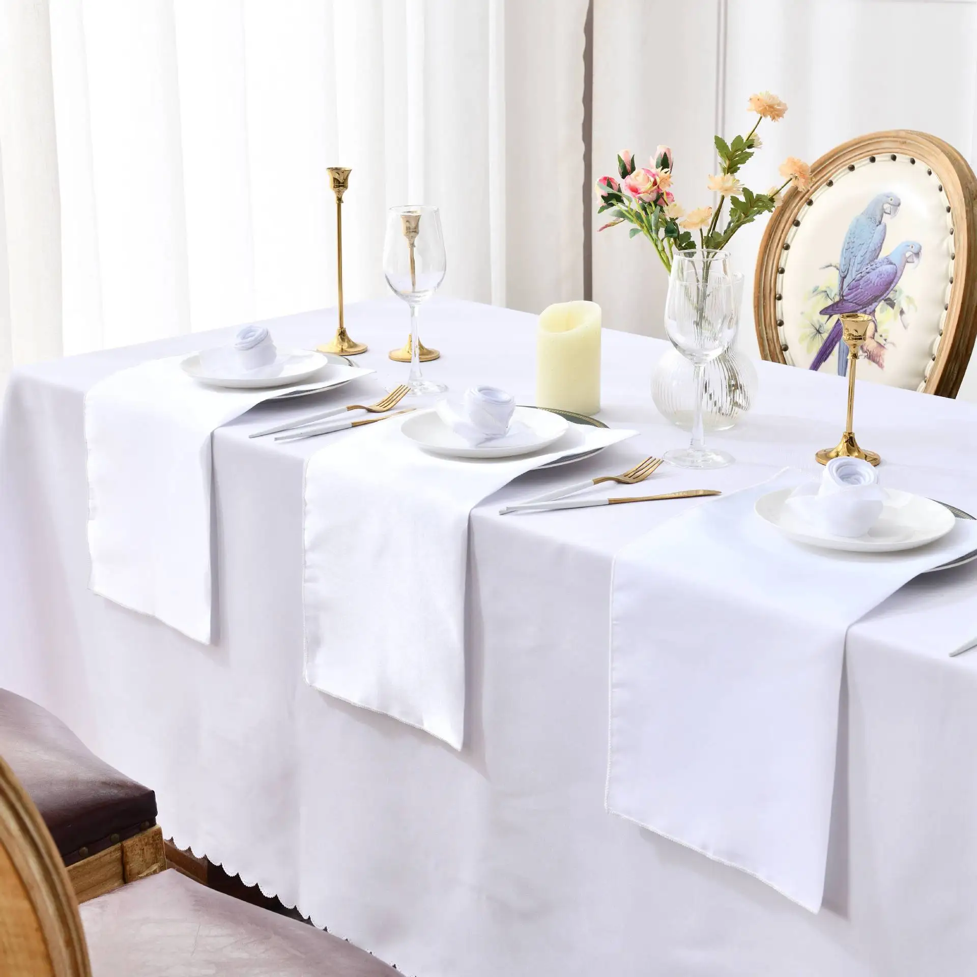 Description Picture 6 of item12pcs Table Napkins  Kerchief 30*30cm Dinner Bistro Event Satin Romantic Wedding Decoration Washable Restaurant Supplies Cloth