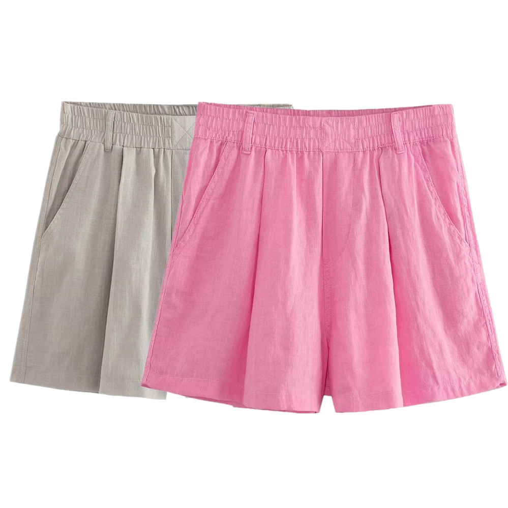 Maxdutti Japanese Solid Color Loose Shorts Women Bermuda Shorts Fashion Simple Summer Casual Harem