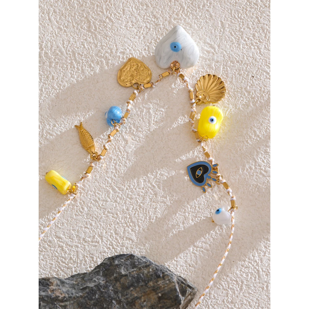 Yhpup Ceramic Pendant Necklace for Women