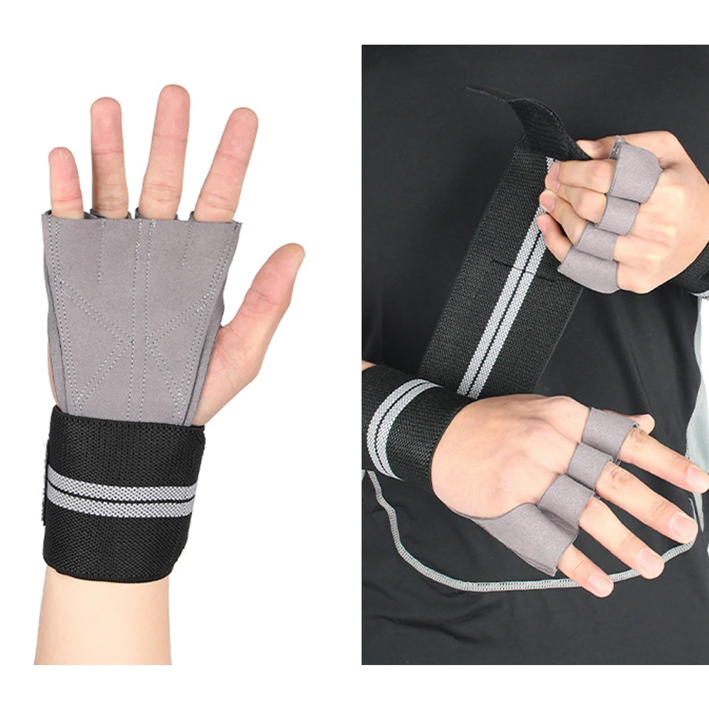 1Pair Training Sport Gloves for Men Women Workout Gloves Fitness Body Building Weightlifting Gym Hand Wrist Palm Protector Glove 4