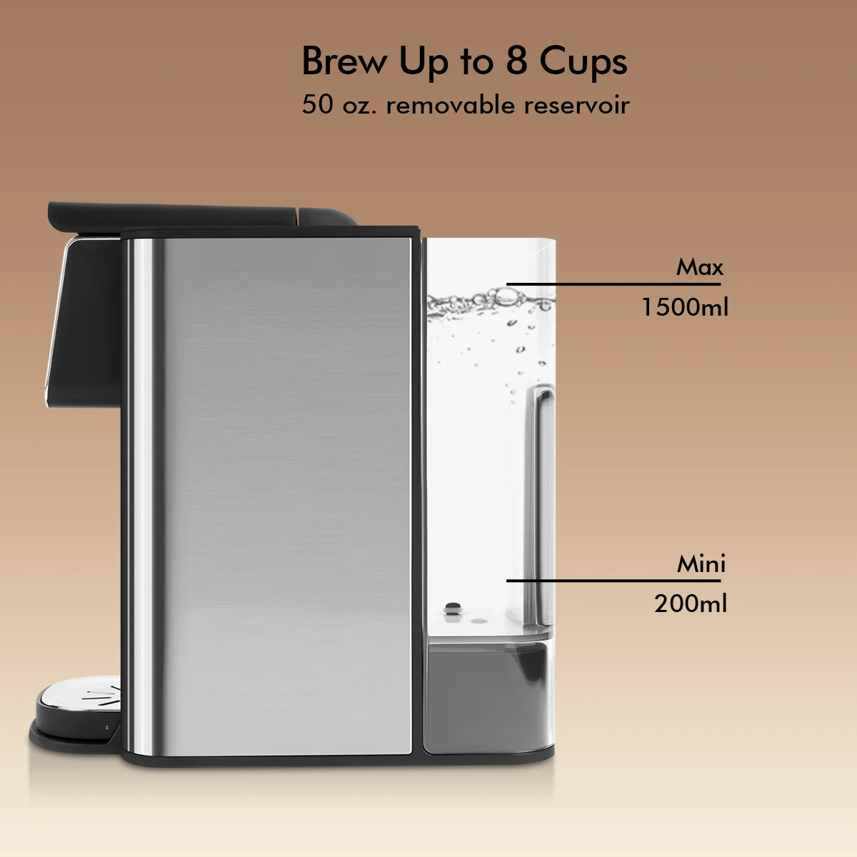 SIFENE 3-in-1 Single Serve Coffee Maker for K-pods, Ground Coffee, and Loose Leaf Tea, Custom Temperature and Strength Control 2