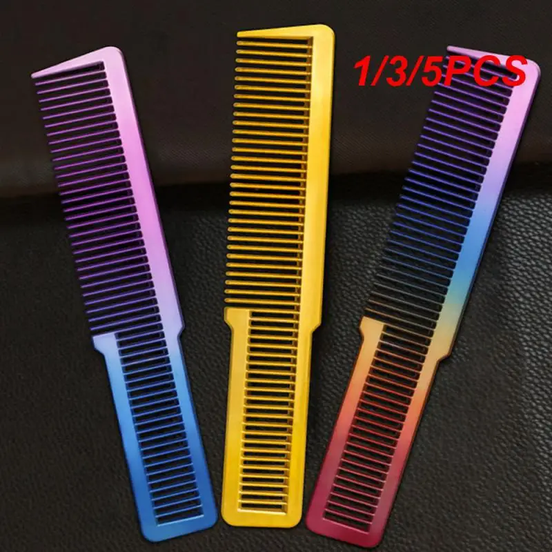 

1/3/5PCS Heat Resistant Styling Tools Good Toughness Anti-fade Hair Clipper Round Tooth Tip Feel Comfortable Mens Fading Comb