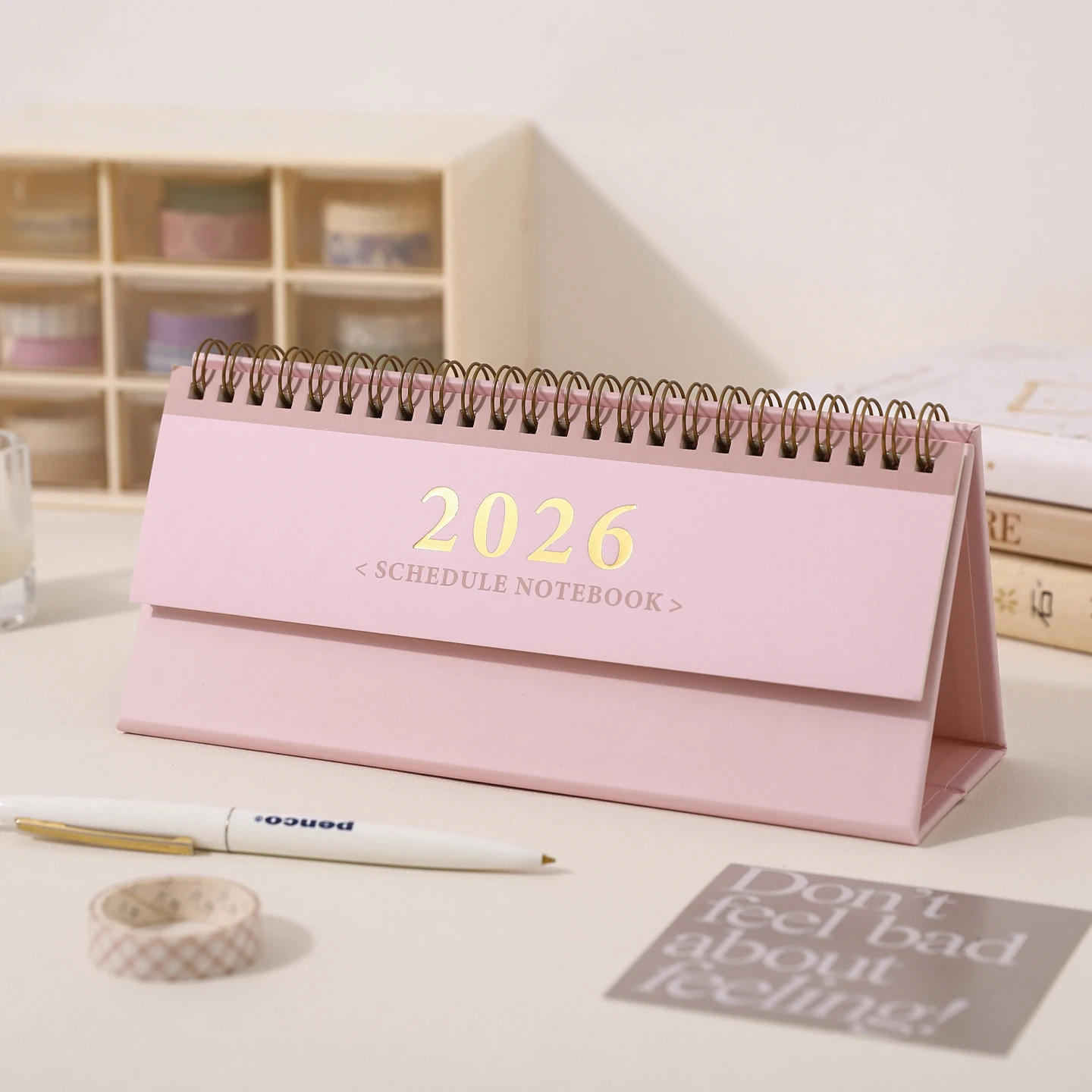 2025.10~2026.12 Kawaii 2026 Calendario da parete semplice orizzontale Piccolo calendario da tavolo Planner Decorazione del desktop Cancelleria per ufficio - immagine 5