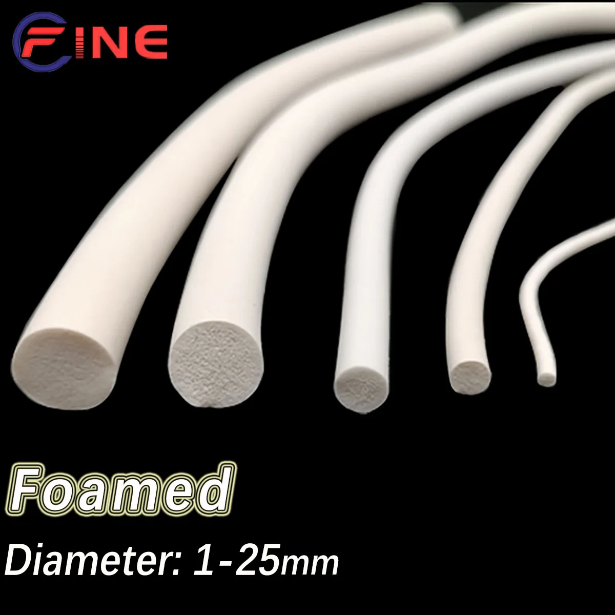 Silicone Rubber Sponge Strip Foamed Seal Strip Round VMQ Foaming Cord 1/10M