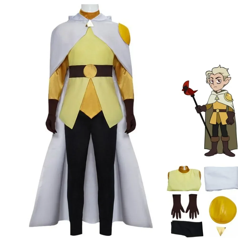 

Anime Movie The Owl House Luz Hunter Cosplay Costume White Cloak Cape Uniform Full Set Man Halloween Carnival Suit