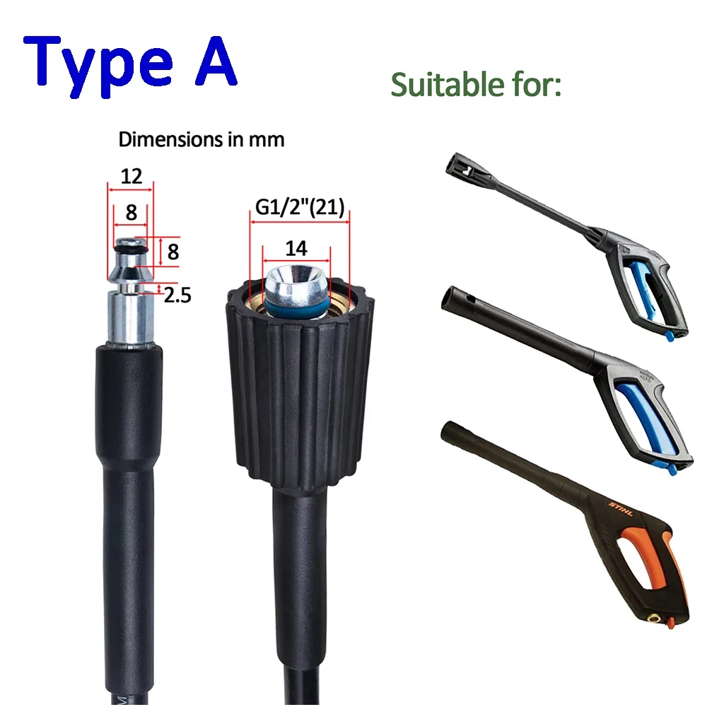 6~10m High Pressure Water Cleaning Hose Pipe Cord Pressure Washer Hose Car washer Water Hose for Nilfisk STIHL Gerni HUSQVARNA 5