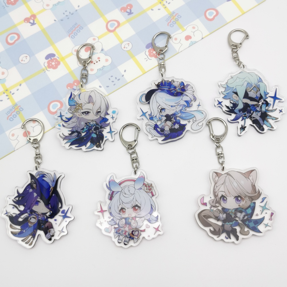 1Pc Anime Game Genshin Impact Furina Neuvillette Lyney Girl Boy Keyring  Backpacks Car Keychain Accessories Men Acrylic Keyring