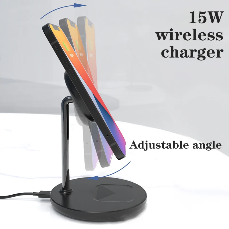 Wireless Charger 15w Fast Charger for Apple Mobile Phone Watch Headset Huawei Samsung Xiaomi 3 In 1 Clock Quick Wireless Charger apple charging station