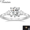 Trumium 2CT Moissanite Engagement Rings for Women D Color VVS1 Clarity 925 Sterling Silver Round Halo Moissanite Wedding Band