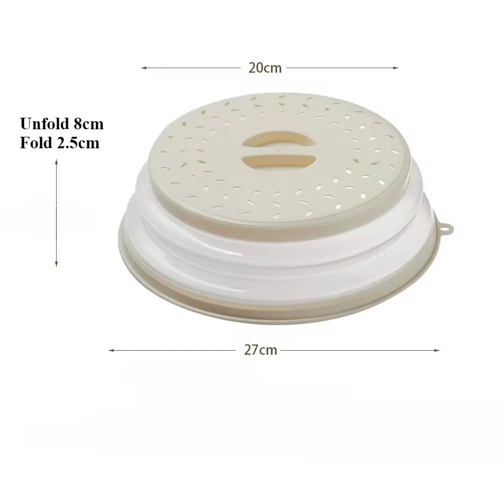 Microwave Splatter Cover Oil-proof Splash-proof With Hook Cooking Lids Silicone Fresh-keeping Cover Heating Folding