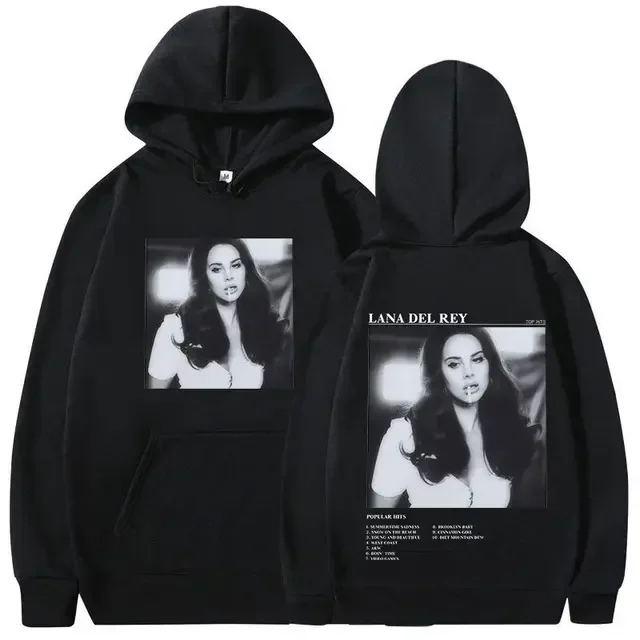 thumbnail image 1 of Sudadera con capucha de Lana Del Rey para hombre y mujer, suéter de algodón con estampado de álbum de música, jersey de gran tamaño, ropa superior de invierno, 1 of 5