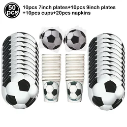 Soccer Party Disposable Tableware Set - Paper Plates, Napkins, Straws, and Cups for Football-Themed Celebrations (Tableware set)