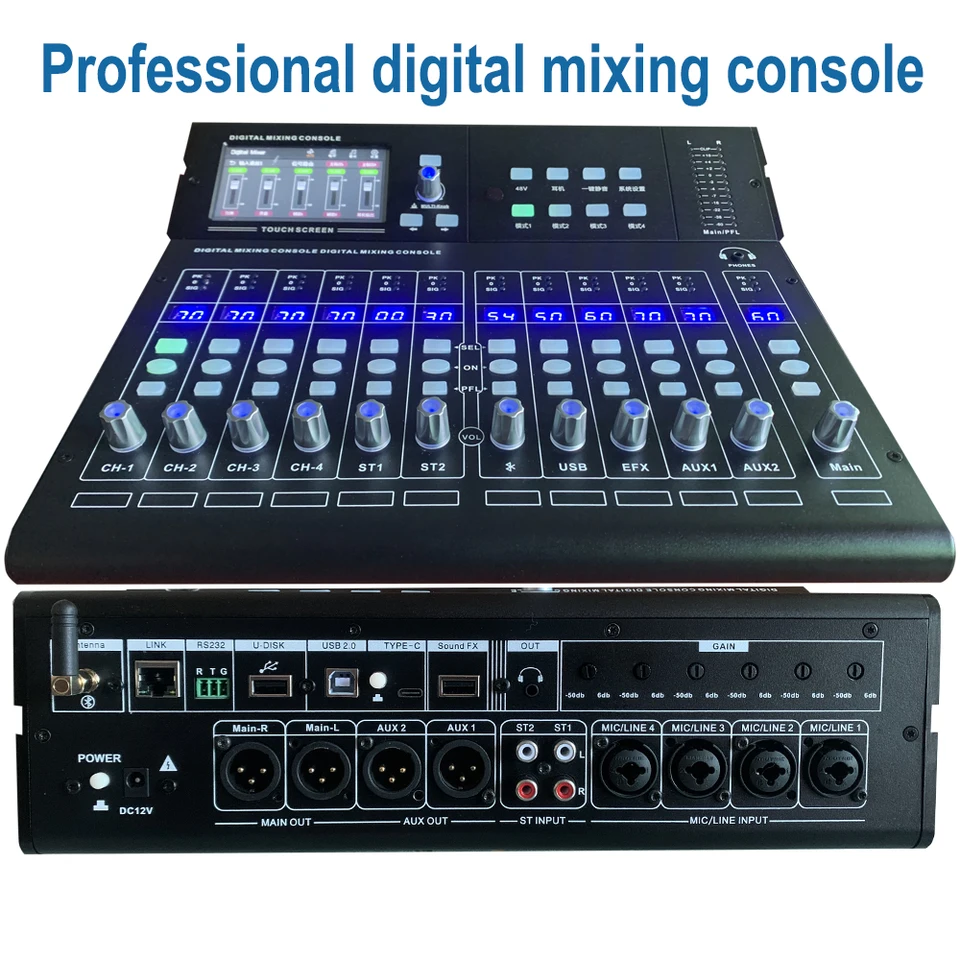 Paulkitson Digital Mixer 8-Channel Professional Audio Mixing