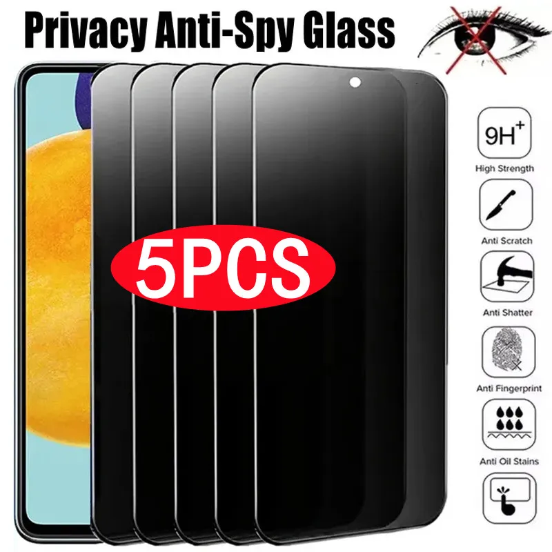 

5Pcs Privacy Screen Protector for Samsung A53 A13 A52S A52 A32 A12 A50 A51 A72 A22 A33 A73 A21S A54 S10E S20FE Anti-spy Glass