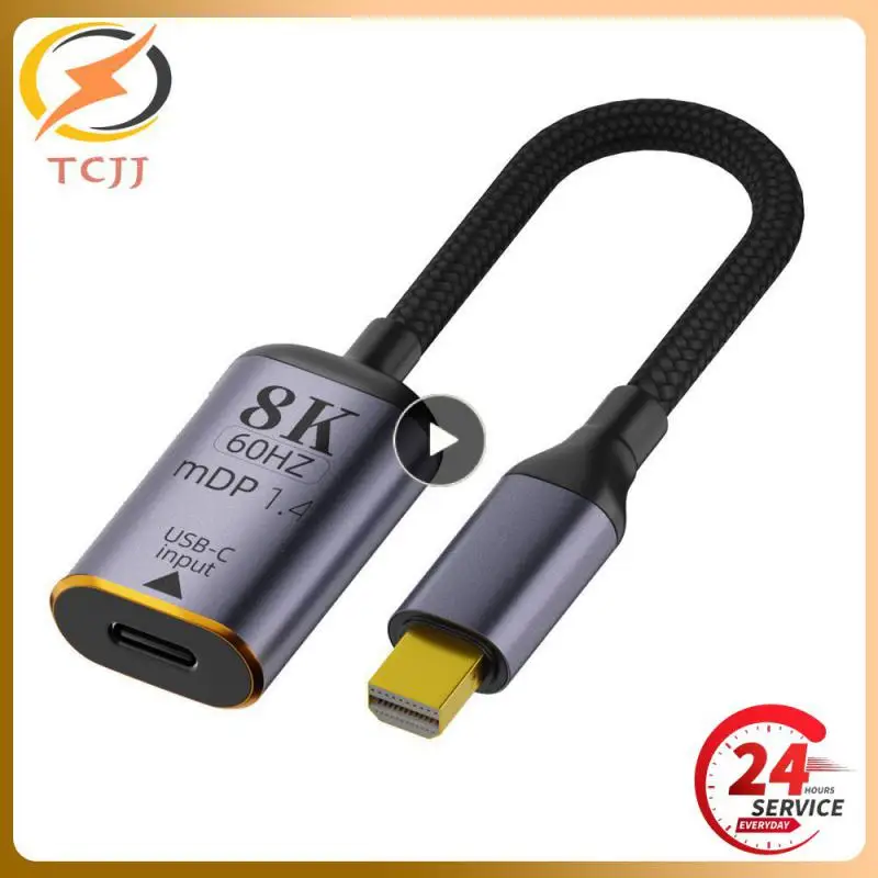 노트북 TV용 프리미엄 HDMI 호환 USB-C 비디오 어댑터, C타입 DP/미니 DP 변환기, 수-암, 8K 60Hz