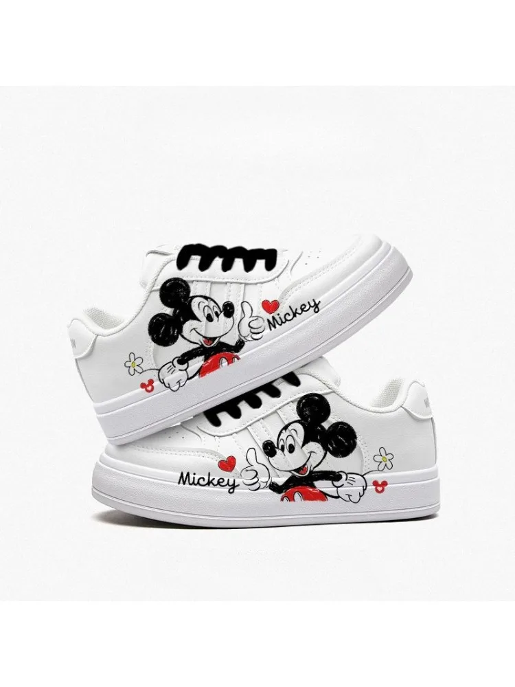 

Микки мультфильм Симпатичные белые туфли Disney анимация периферийные креативные студенты универсальное легкое нескользящее звено