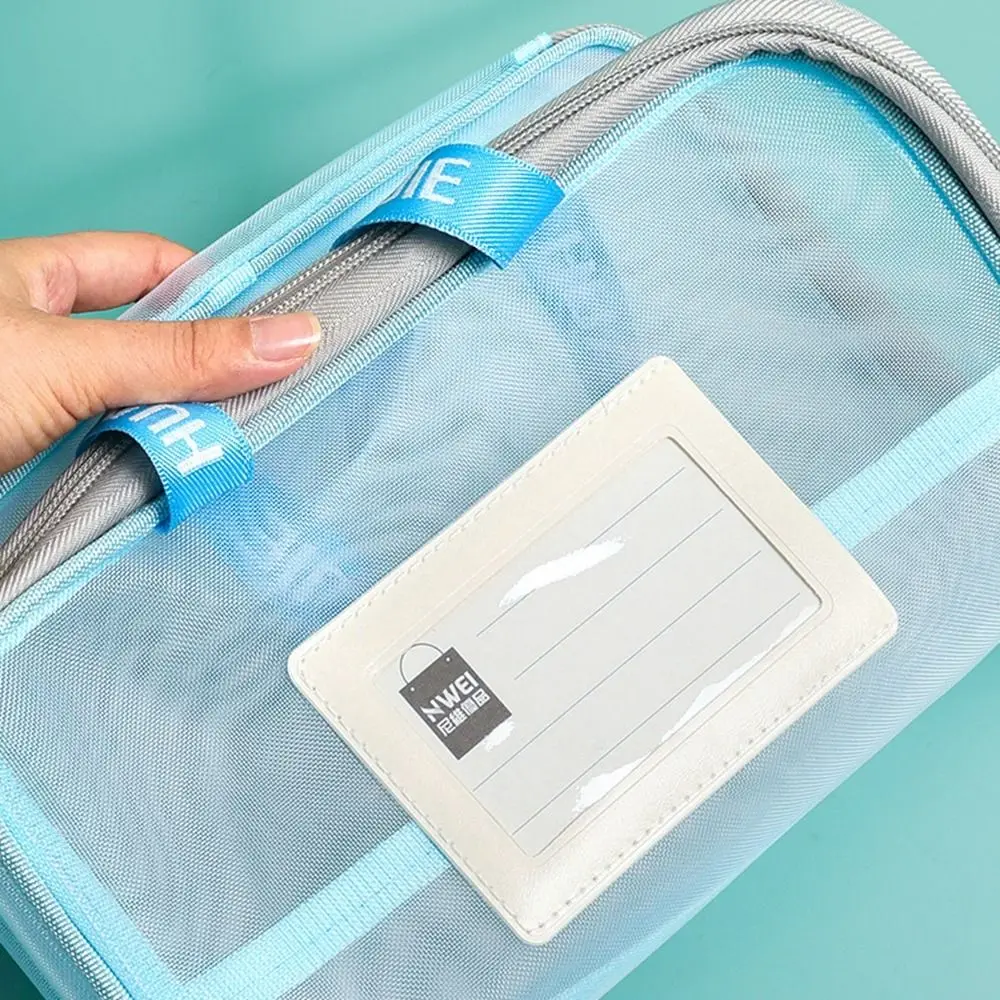 나일론 메쉬 메쉬 지퍼 파우치 가방 다기능 투명 문서 가방 휴대용 두꺼운 데이터 저장 가방