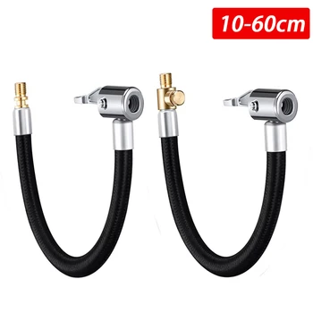 10 20 40 60cm Car Tire Inflator Hose Inflatable Air Pump Extension Tube Adapter Twist Tyre Connection Locking Air Chuck 1