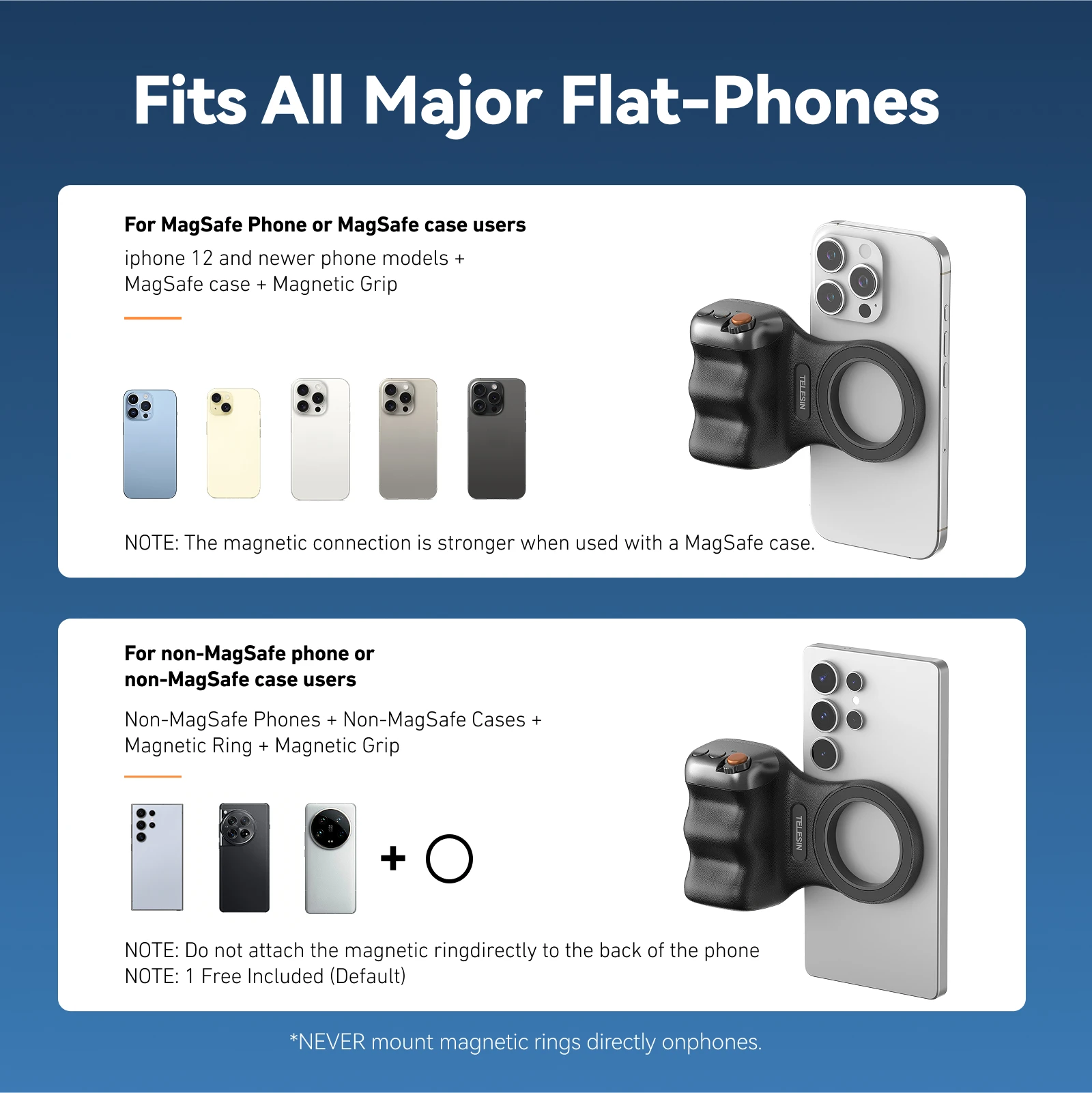 TELESIN Magnetic Phone Camera Shoot Hand Grip Phone Holder Shooting Aid  Remote Control Handle for Iphone HUAWEI SAMSUNG Phone - AliExpress 44