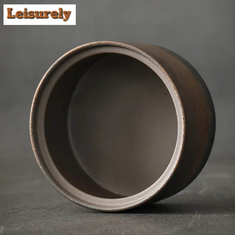 500ml Antique Style Ceramic Tea Box Japanese Coarse Pottery Tea Container Home Coffee Storage Jar Tradition Teaware Accessories