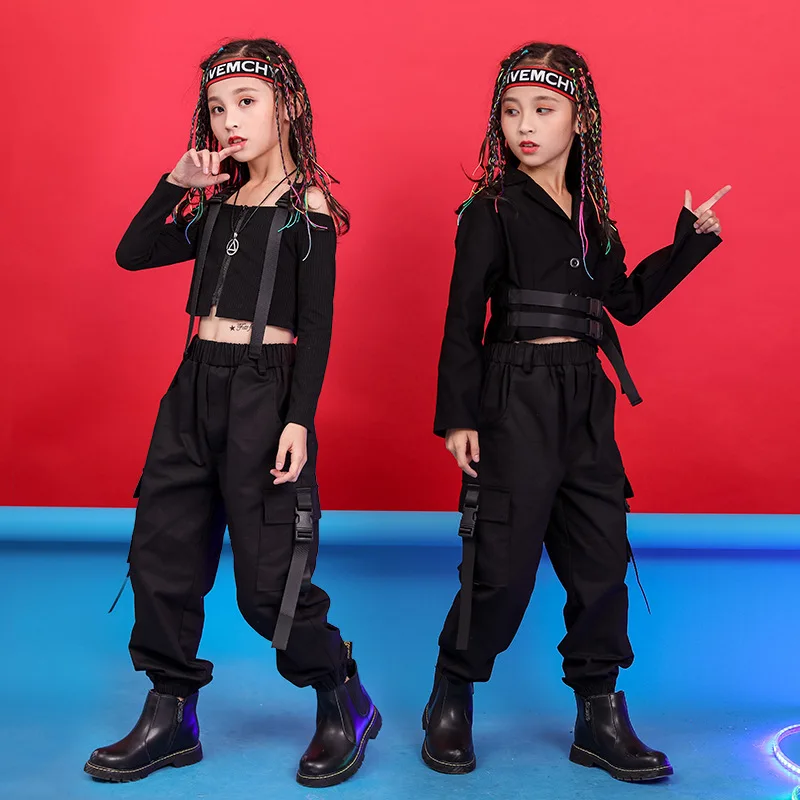 

Hip Hop Costumes for Kids Jazz Ballroom Dance Clothes Girls Hiphop Suits Performance Party Stage Outfits Dancewear Competition