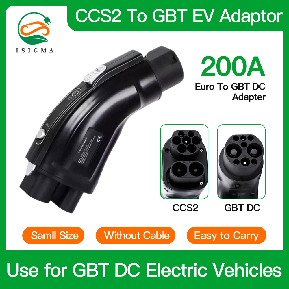 

Isigma DC 200A Portable EV Adapter CCS2 to GBT Fast Charging For GBT Electric Vehicles Charger Connector 150V~1000V Max 200KW