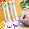 M&G 2Pcs Multicolor Pens 8-in-1 Retractable Ballpoint Pens,8 Colors Transparent Barrel Ballpoint Pen for Office School Supplies 3