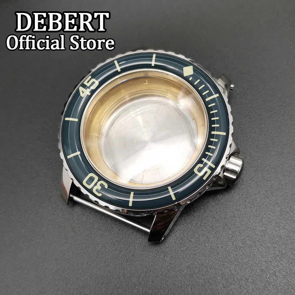 

DEBERT 45mm High Quality Green Men's Case with Rotating Bezel Fits Miyota 8215 Automatic Movement