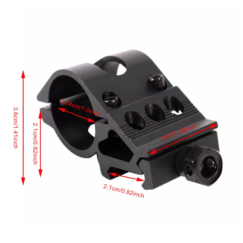 25.4mm Quick Release Offset Flashlight Scope Mount 20mm Picatinny Rail 45 Degree Sight Hunting Gun Airsoft Accessories