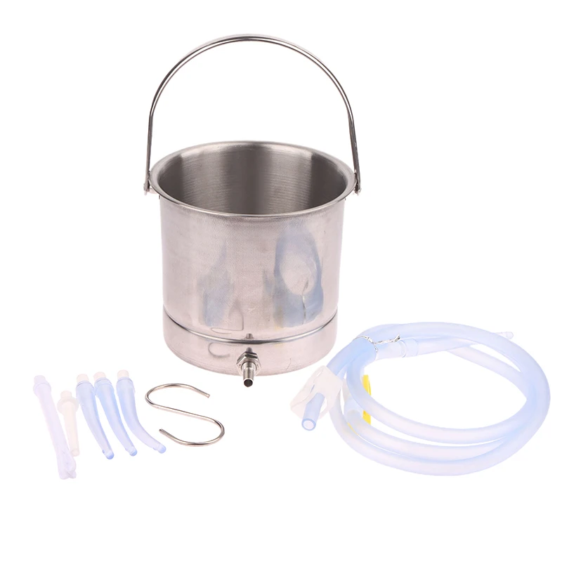 1.6L Stainless Steel Enema Bucket Kit-Easy Clean Colon Cleansing For Home Maintenance