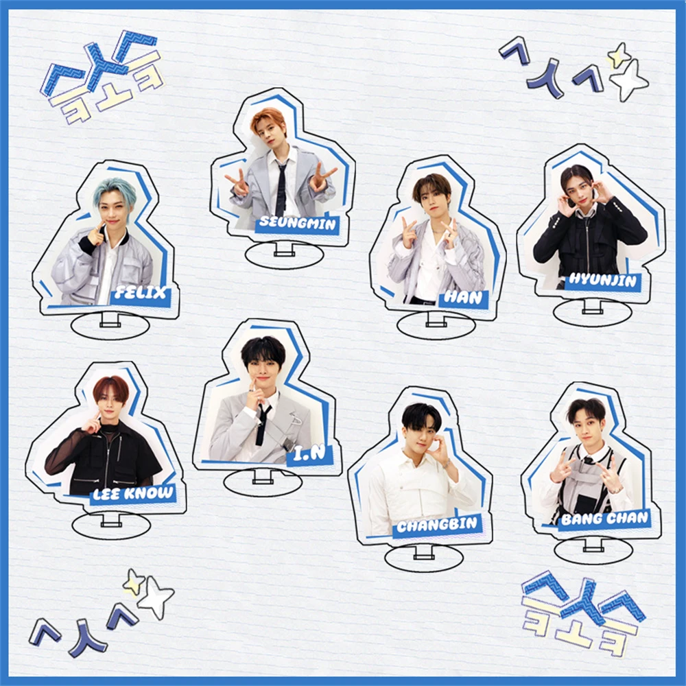 

KPOP Stray Kids 2023 STAY WEEK Acrylic Double-sided Stand Figure BangChan Felix HyunJin Standing Model Desktop Ornament Fan Gift