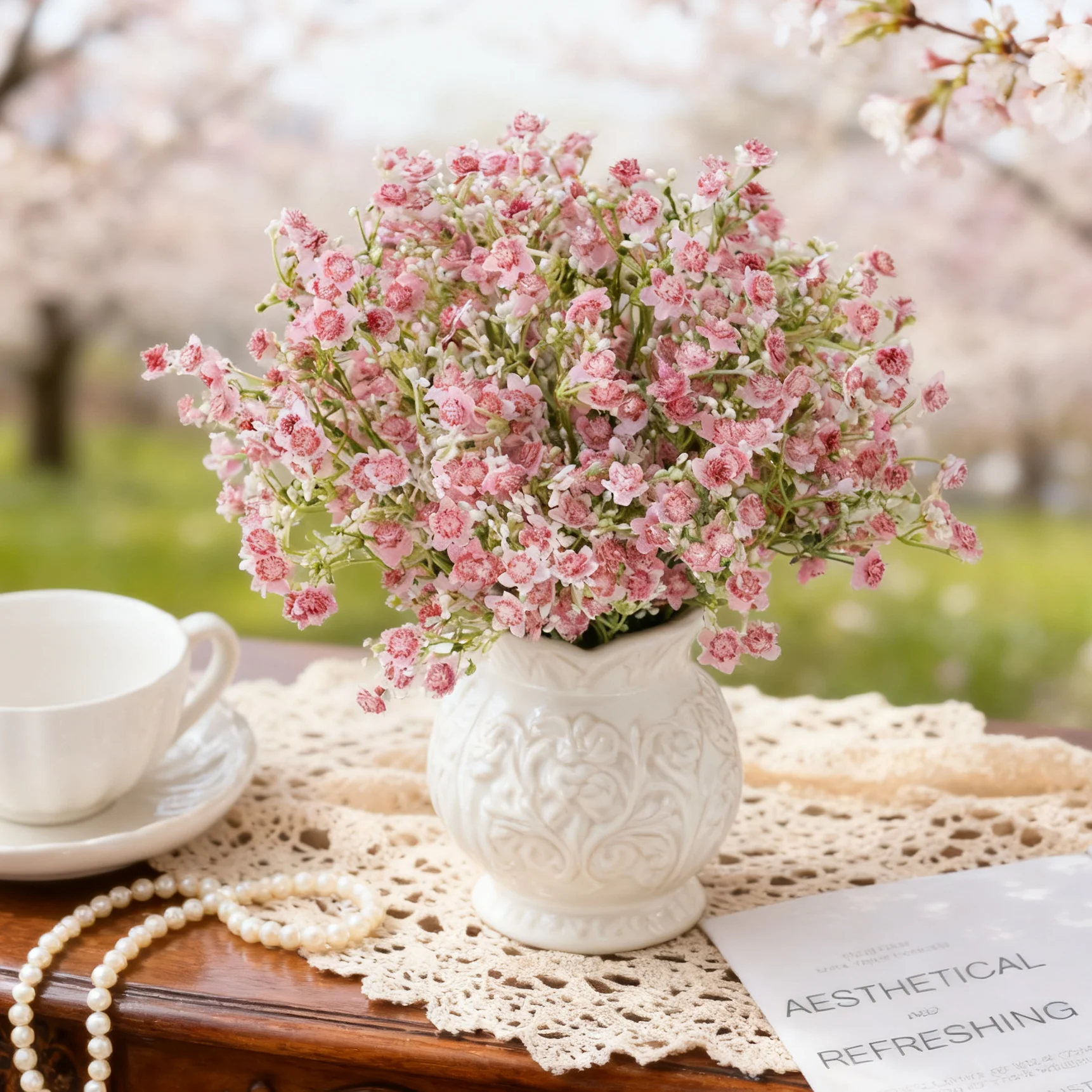 Künstliche Blumen Gypsophila Hochwertige Hochzeitsbrautstrauß Outdoor Garten Heim Zimmer Tisch Vase Deko Muttertag DIY Geschenk