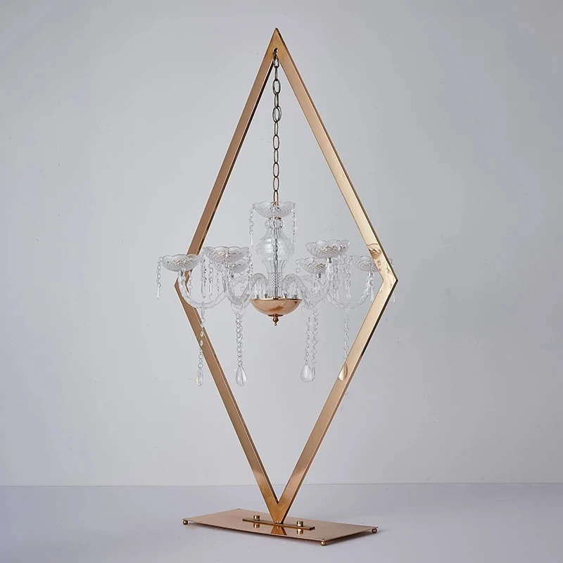 금속 Candelabra 아크릴 캔들 홀더 웨딩 테이블 중앙 장식품 꽃 스탠드 꽃병 도로 리드 파티 장식, 10 세트