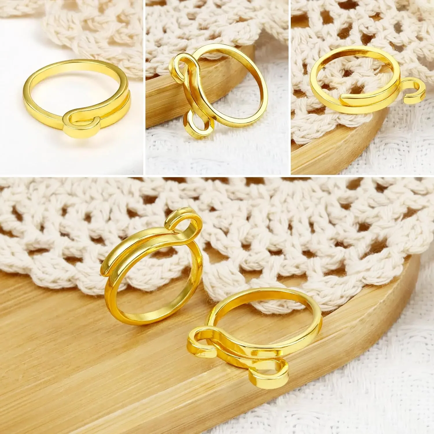 Knitting Crochet Loop Rings Knittied DIY Yarn Guide Finger Faster