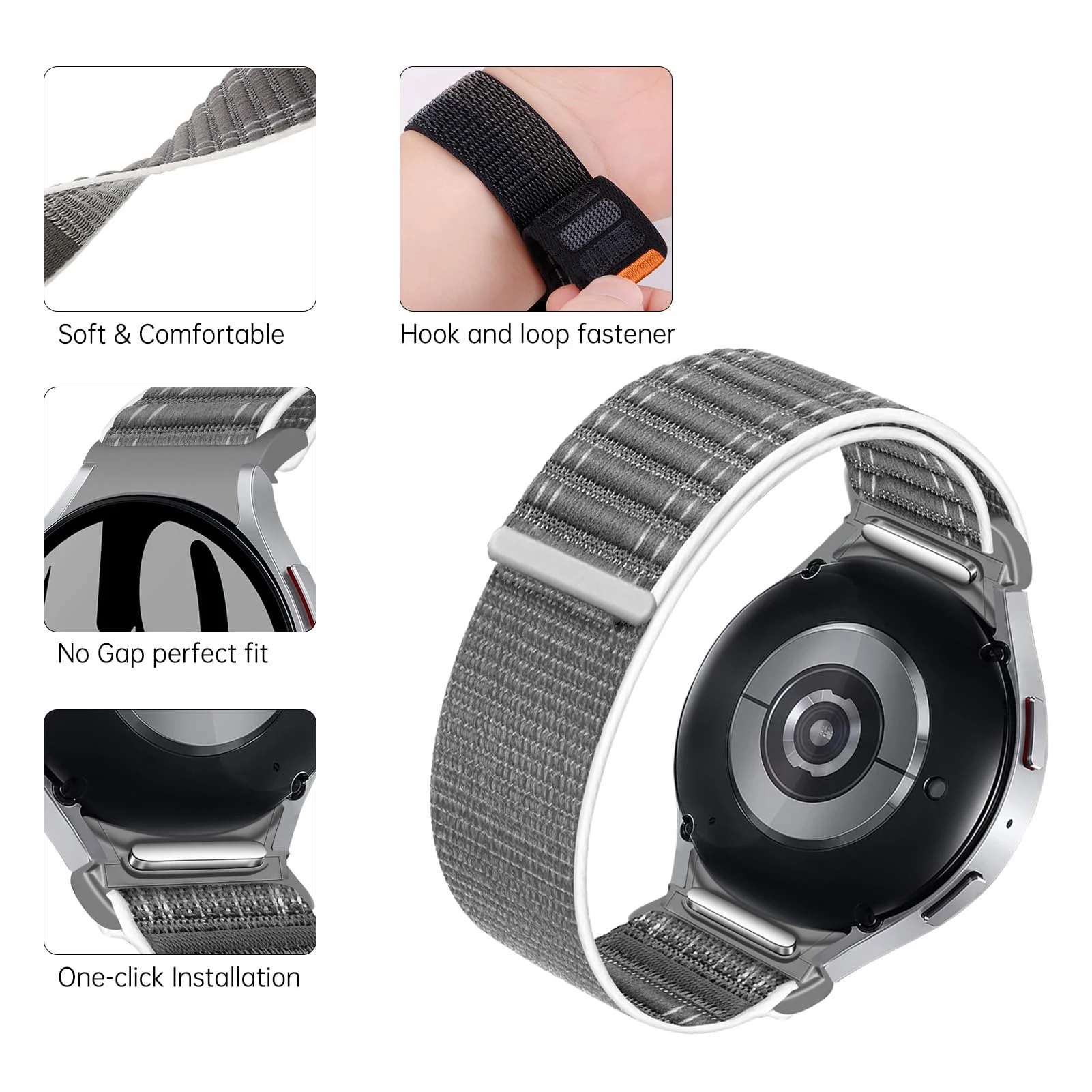 Premium Nylon Loop Strap for Galaxy Watch - No-Gap Design