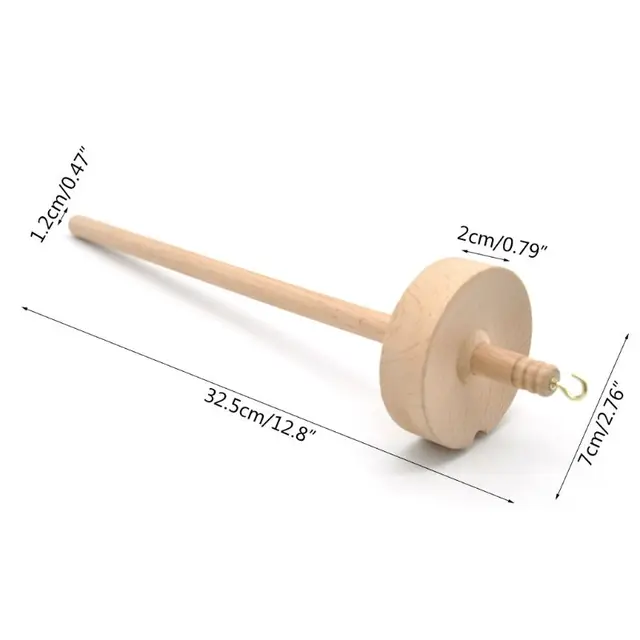 Drop Spindle Top Whorl Yarn Tools Multifunction 32.5cm Portable Wheel Yarn  Winder Wood Hand Carved for 's Crochet Knitted Beginners 