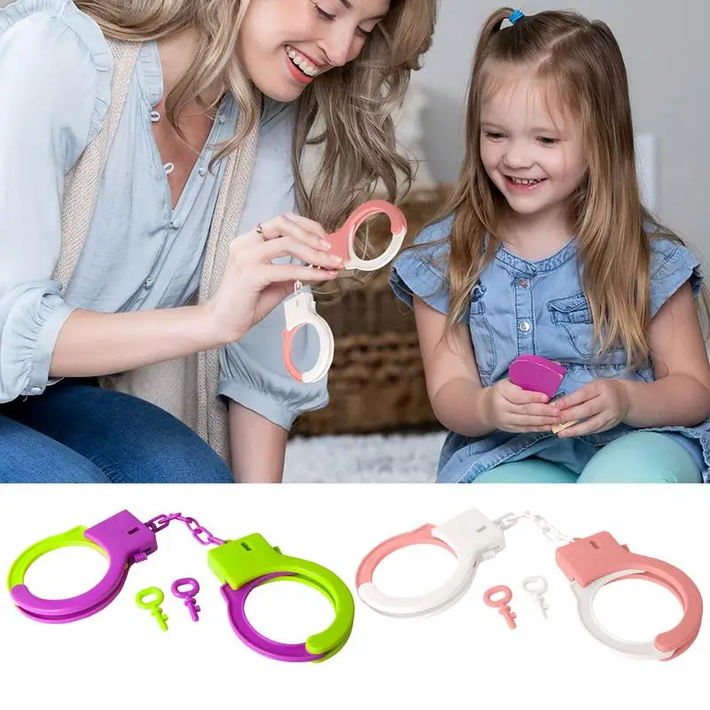 Handcuffs Toy Kids Role Play Footcuffs Props Party Drama Cosplay Police Cop Officer Costume childrens toys cosplay toys