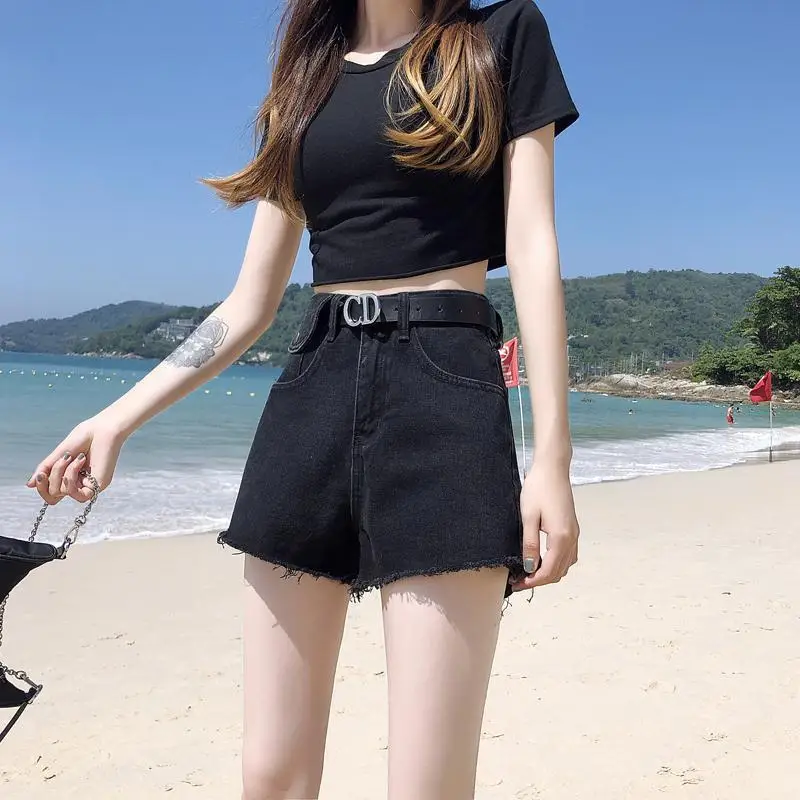 Short Pants for Women To Wear High Waist Wide Baggy Womens Shorts Jeans Denim Beach Loose Fashion Outfits XL Elasticty Design