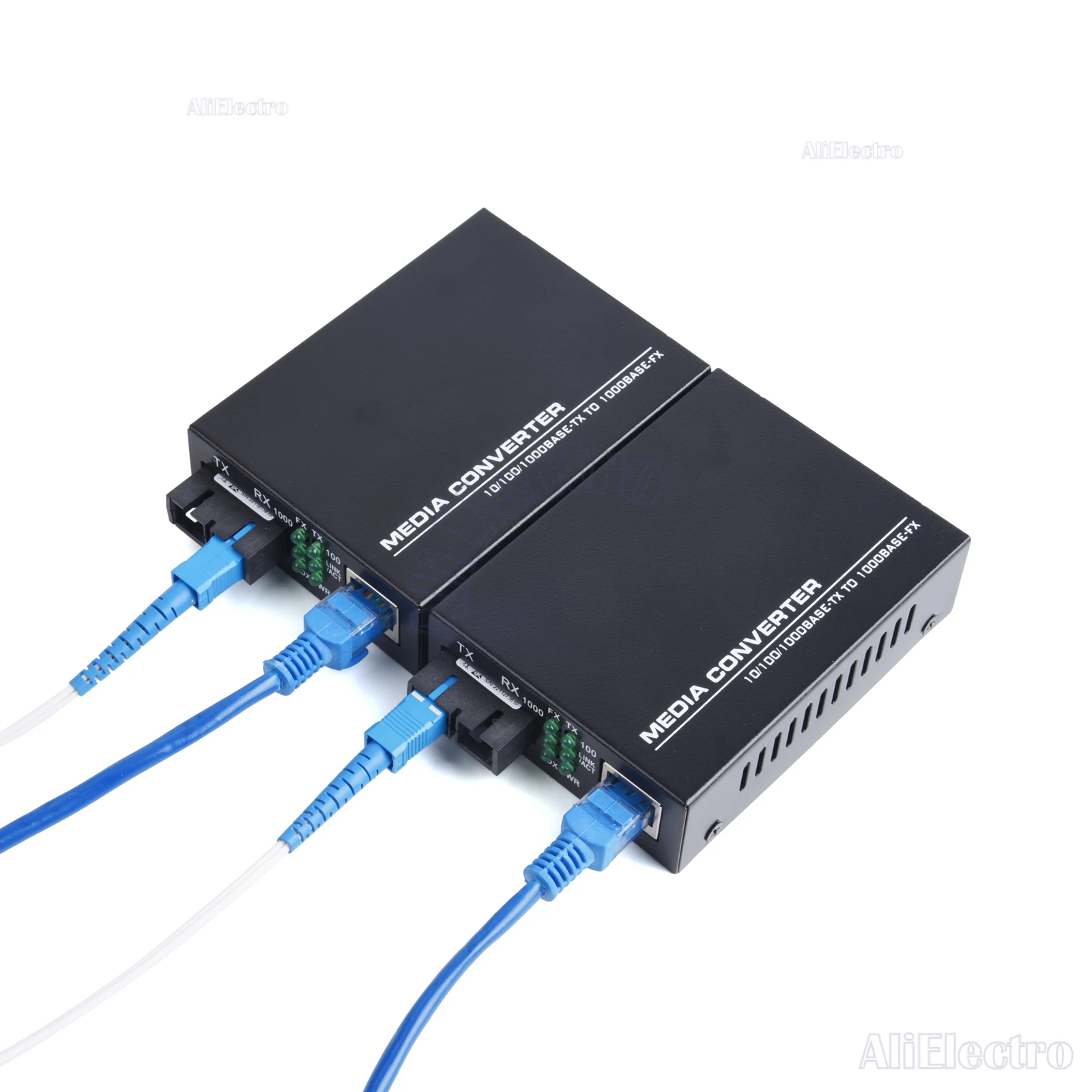 UPC 2 SC-Port To 1 RJ45 Gigabit Optical Media Converter Switch 100/1000M Single Mode Multimode Fiber Transceiver Kit