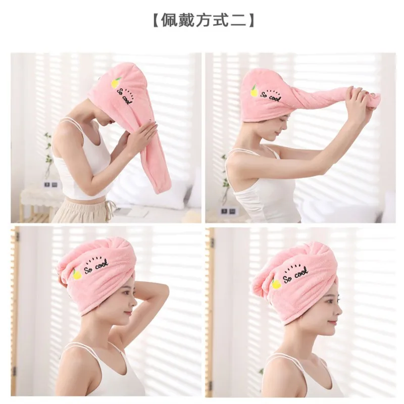 Women Magic Microfiber Shower Bathroom Bath Hat Solid Towel Quick-dry Soft Absorption Turban Hair Head Drying Cap Hair Towel images - 6