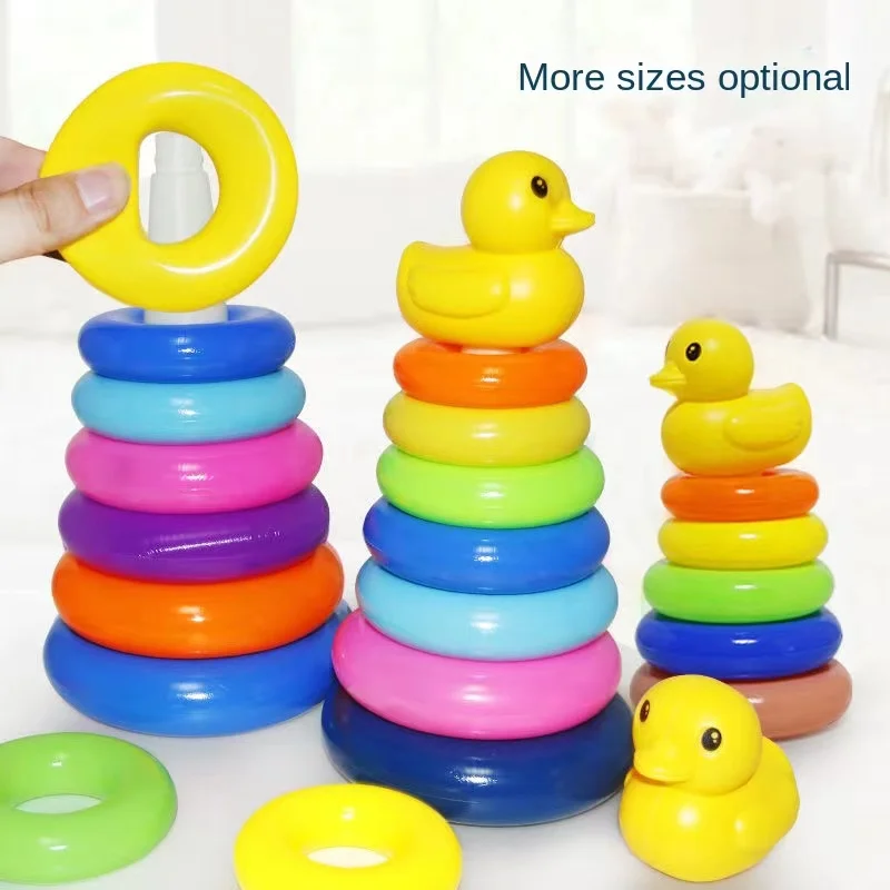 Baby puzzle development rainbow tower nesting toys 0-3 years old baby tumbler toys 2